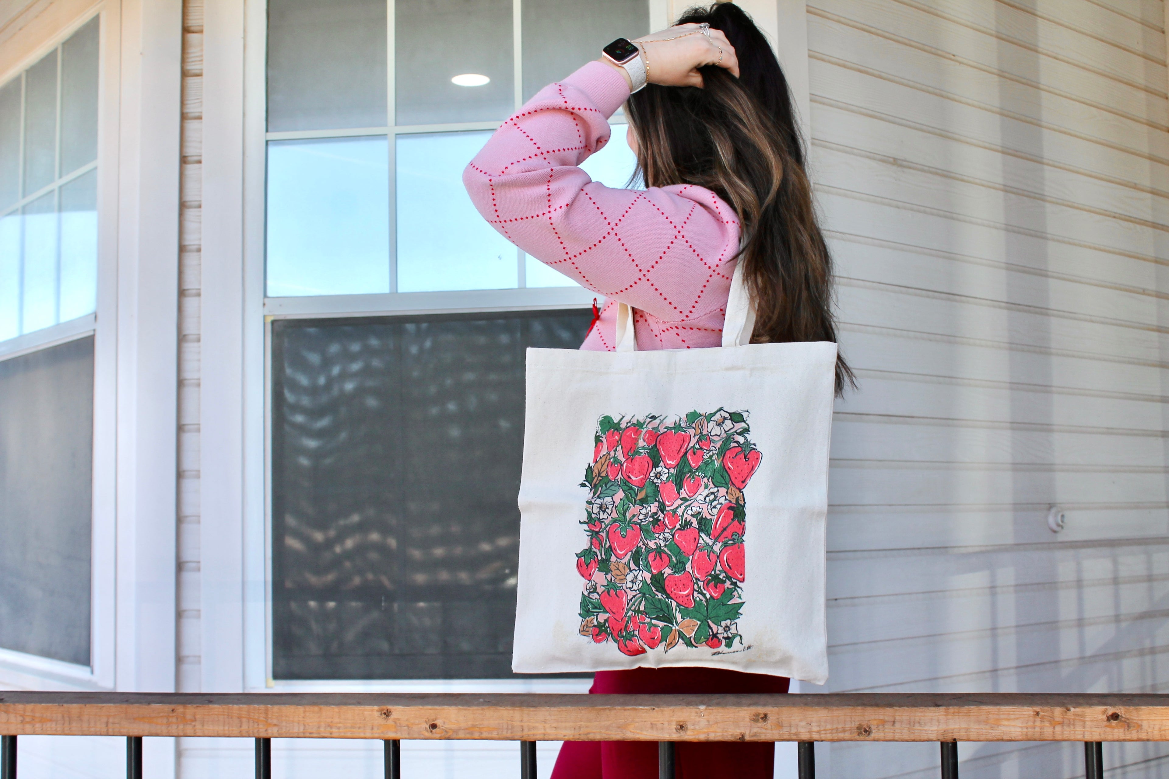 Strawberry Fields Forever Artist Made Canvas Cotton Tote Bag