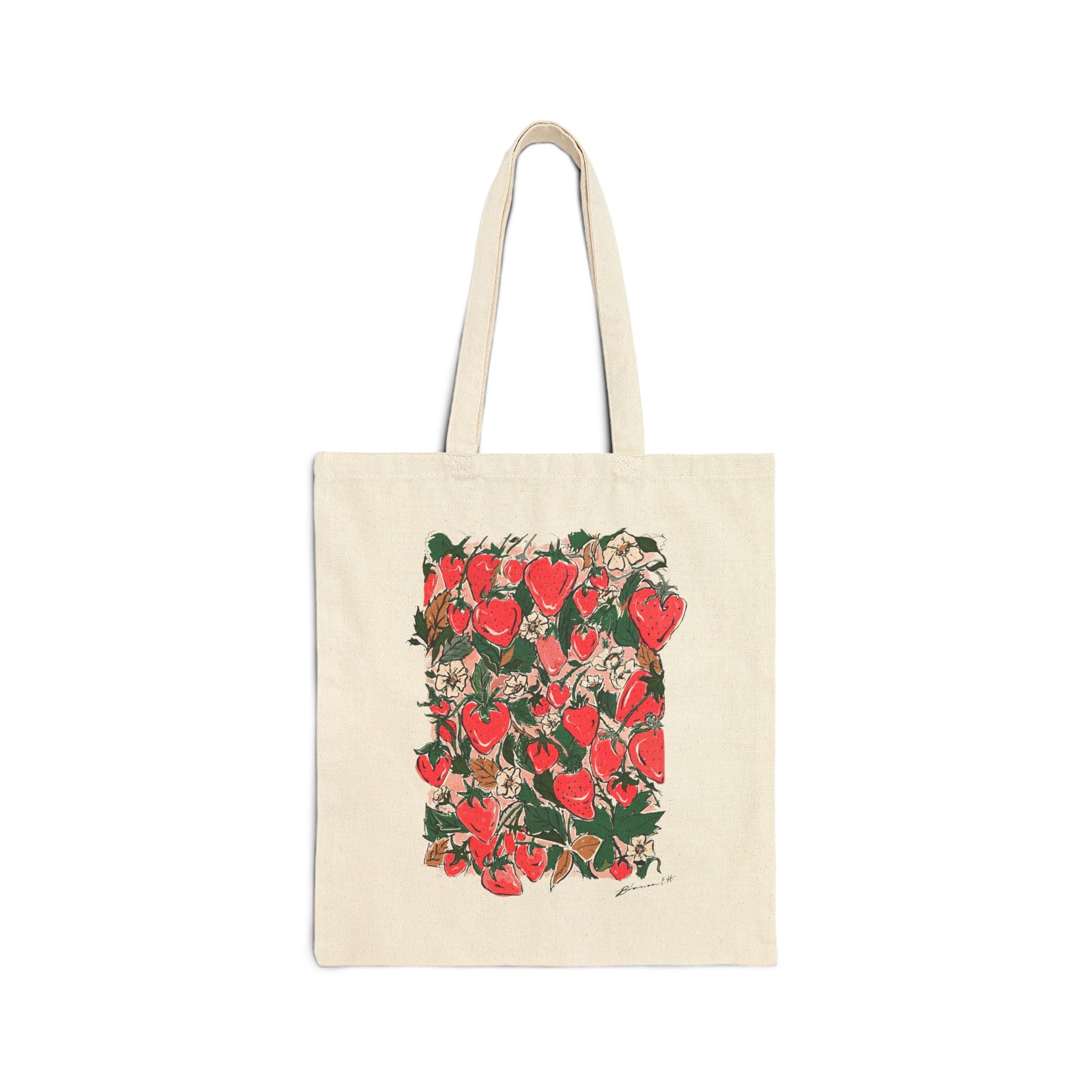 Strawberry Fields Forever Artist Made Canvas Cotton Tote Bag