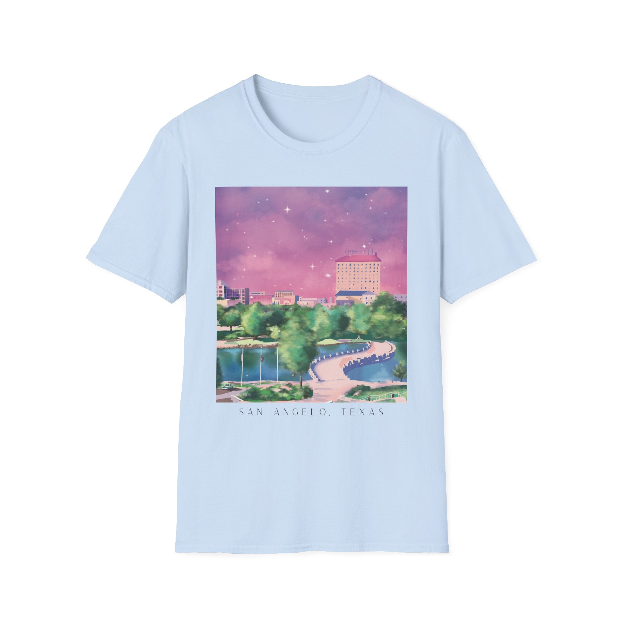 Downtown San Angelo, Texas Illustration T-shirt in different colors