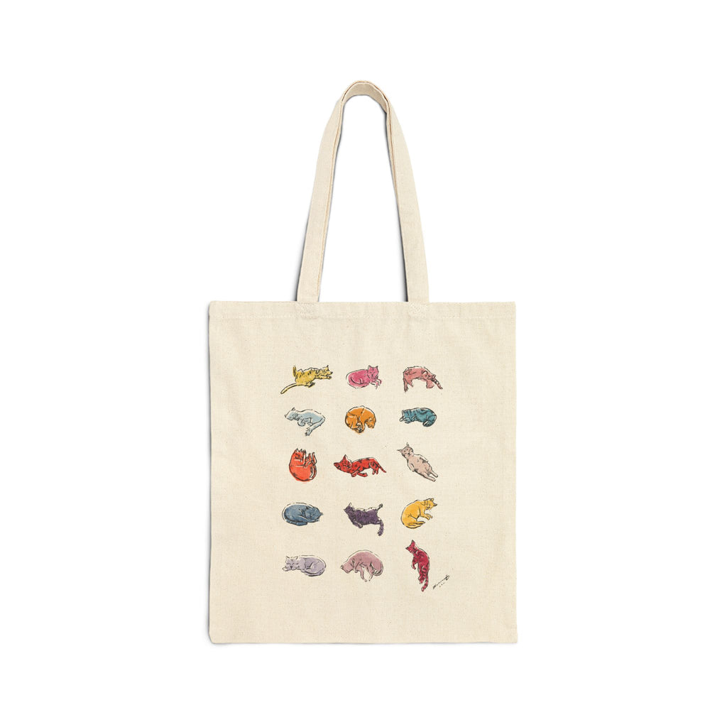 Colorful Kitties 100% Cotton Canvas Tote Bag
