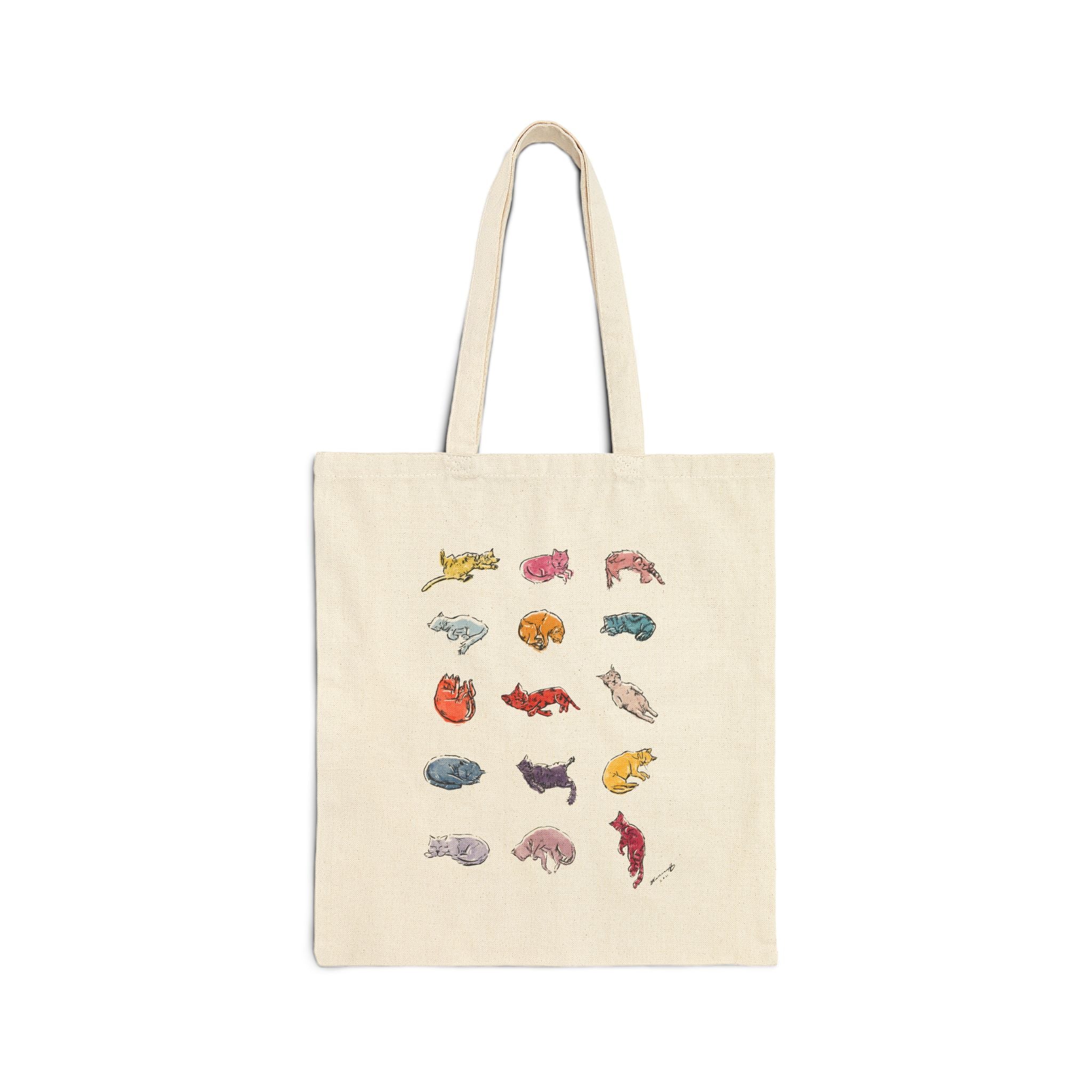 Colorful Kitties 100% Cotton Canvas Tote Bag