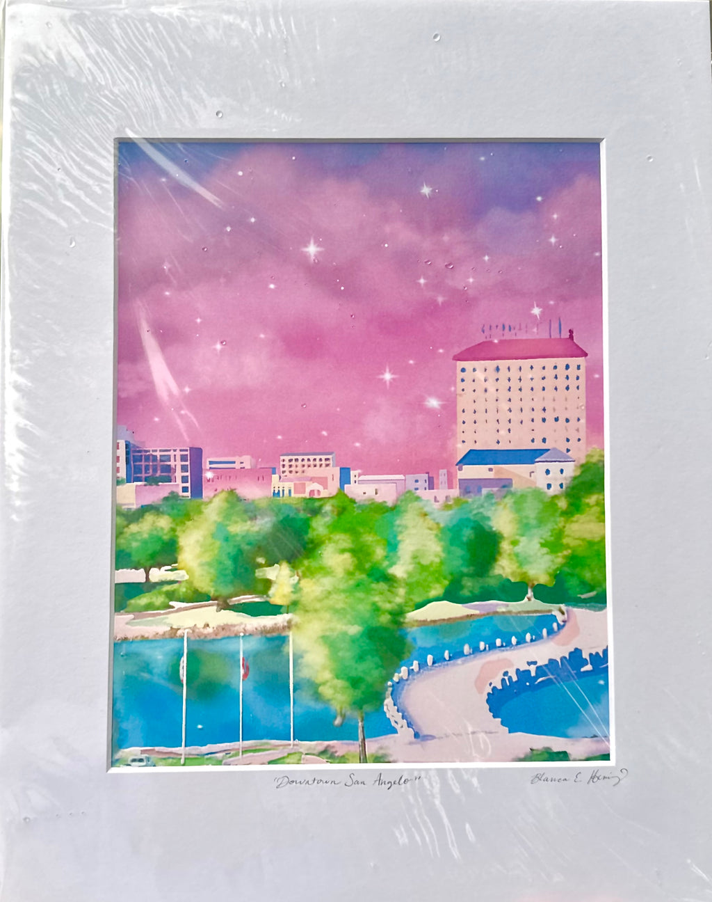 Downtown San Angelo Illustration print
