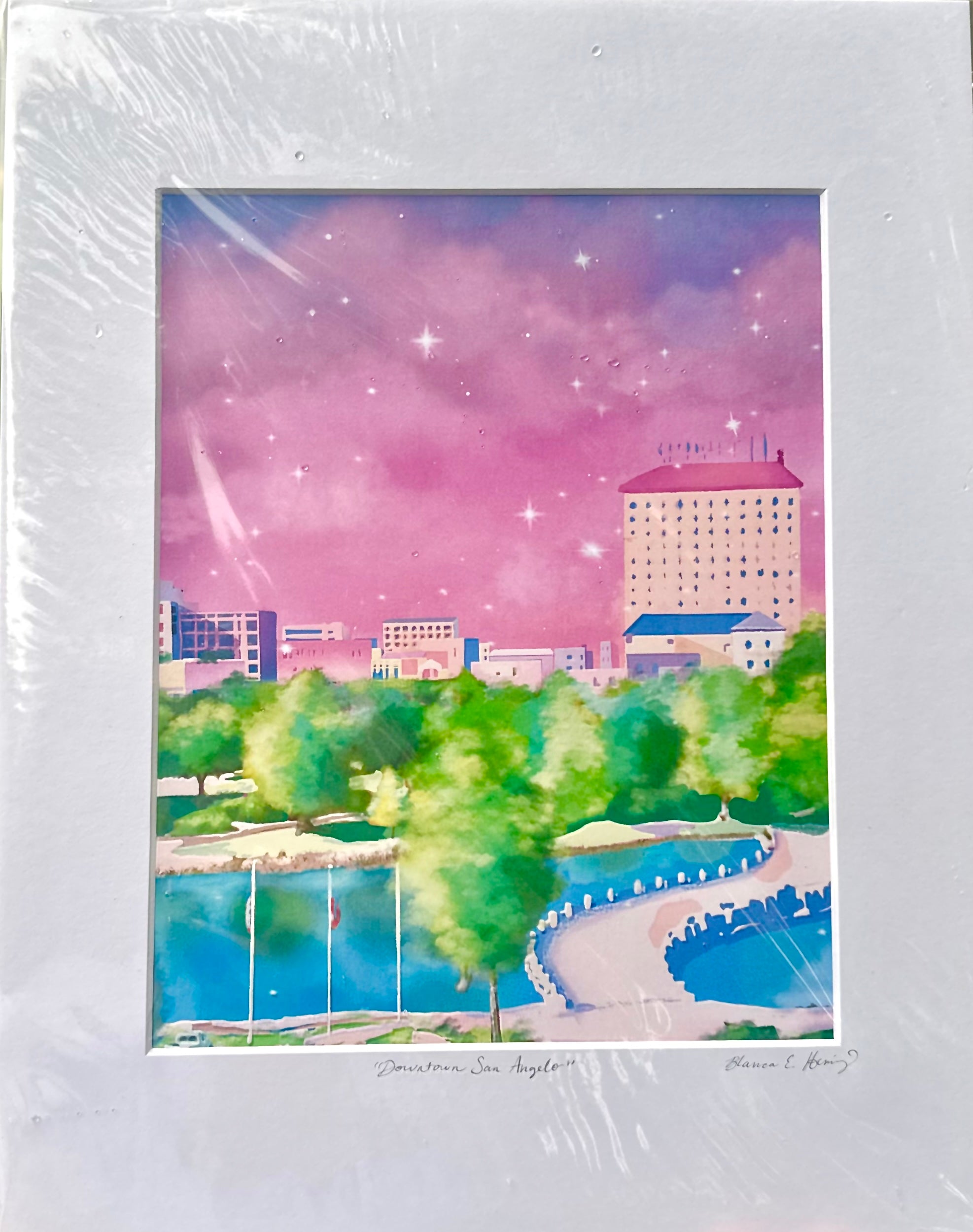 Downtown San Angelo Illustration print