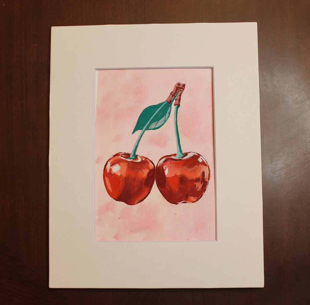 Cherries Original Gouache Painting
