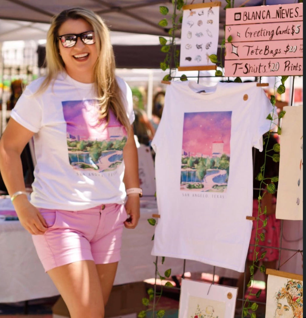 Downtown San Angelo, Texas Hand-Drawn T-Shirt